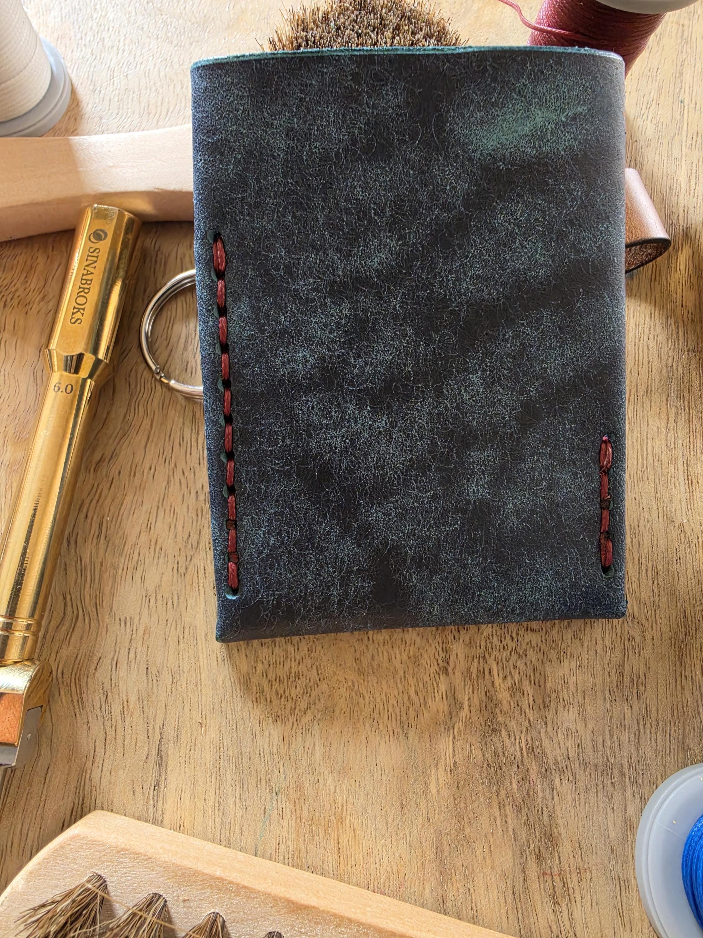 Desert  Handmade Minimalist Wallet  Hand Stitched- Pueblo leather