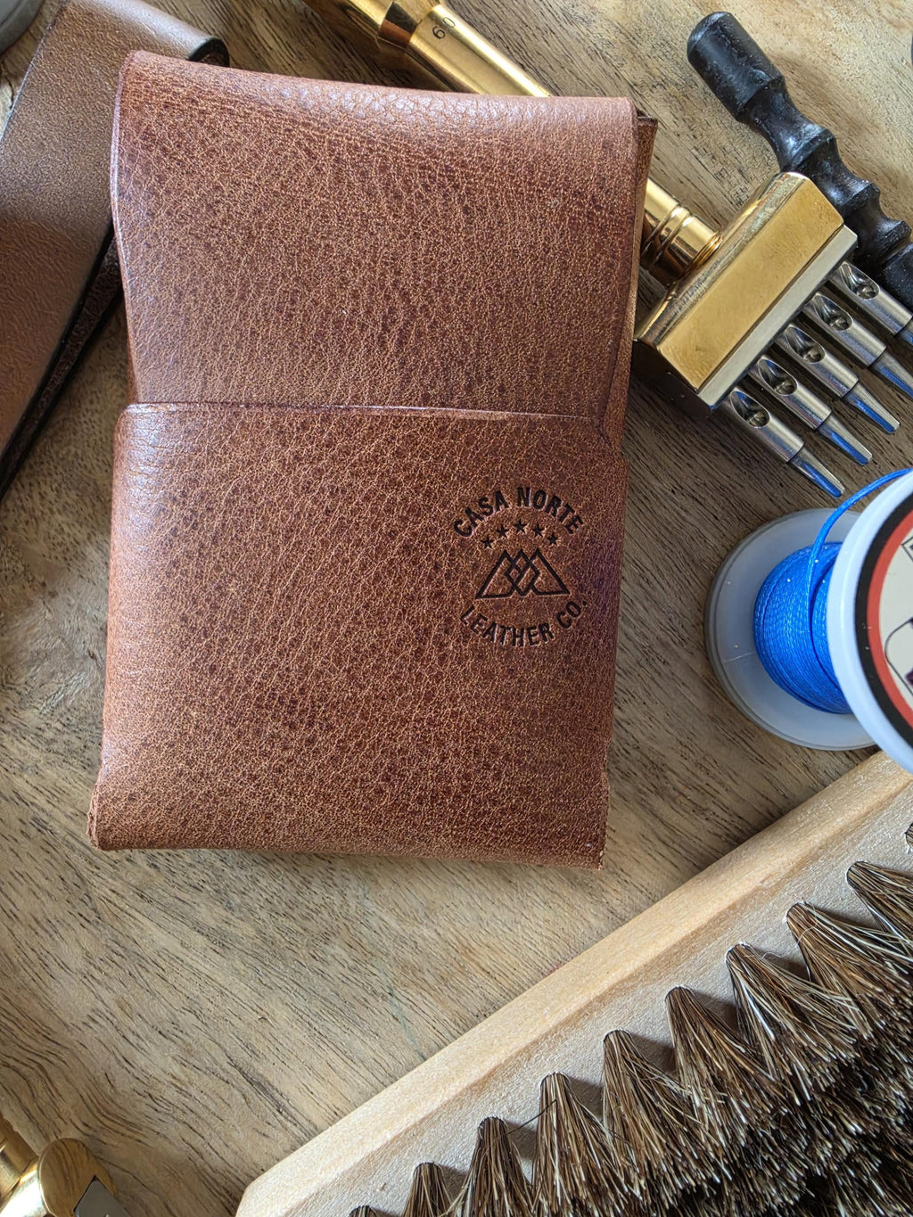 Mesa-Handcrafted Stitch-less Full Grain Leather Wallet  Minimalist USA Made Card Holder