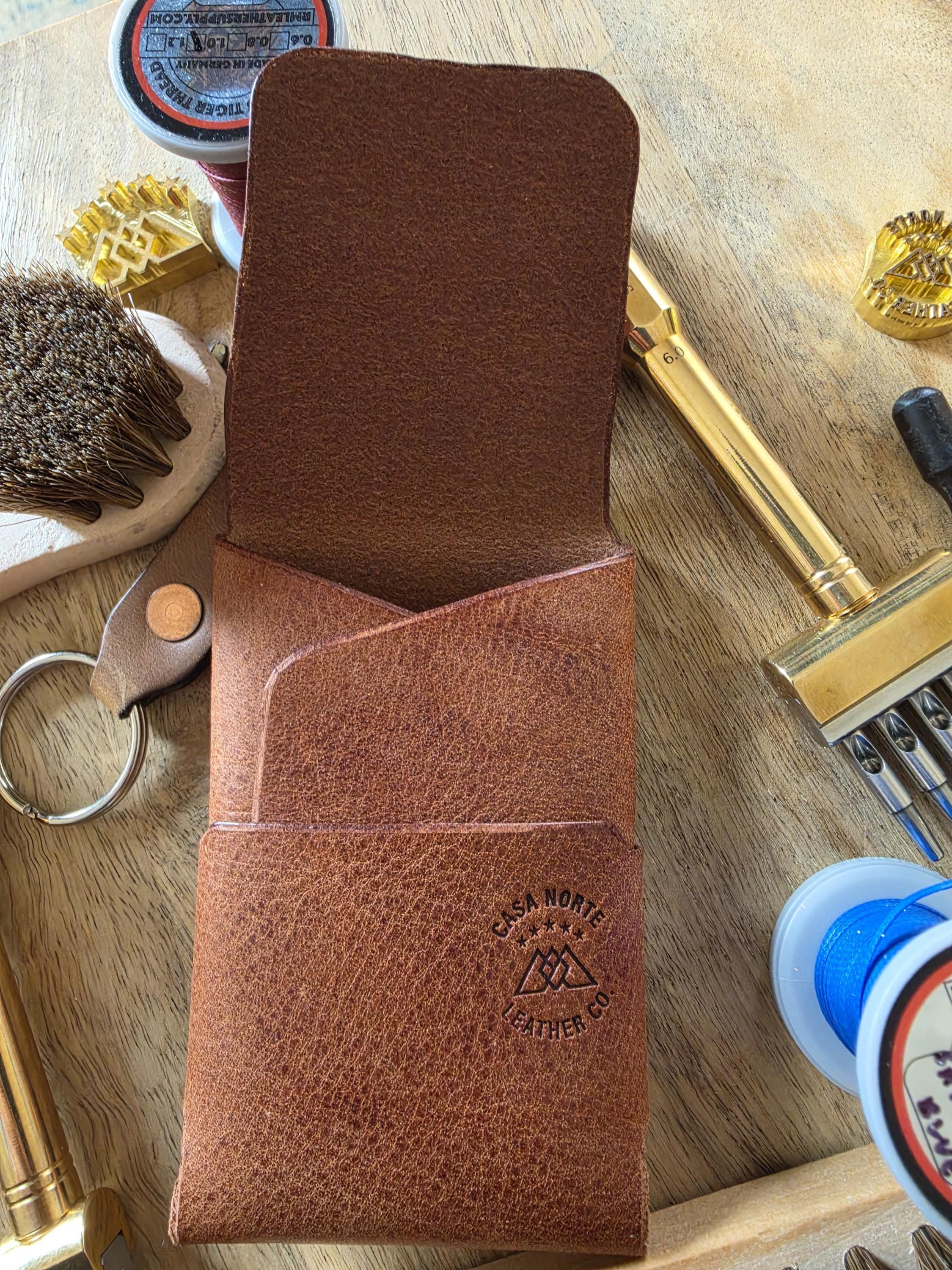 Mesa-Handcrafted Stitch-less Full Grain Leather Wallet  Minimalist USA Made Card Holder