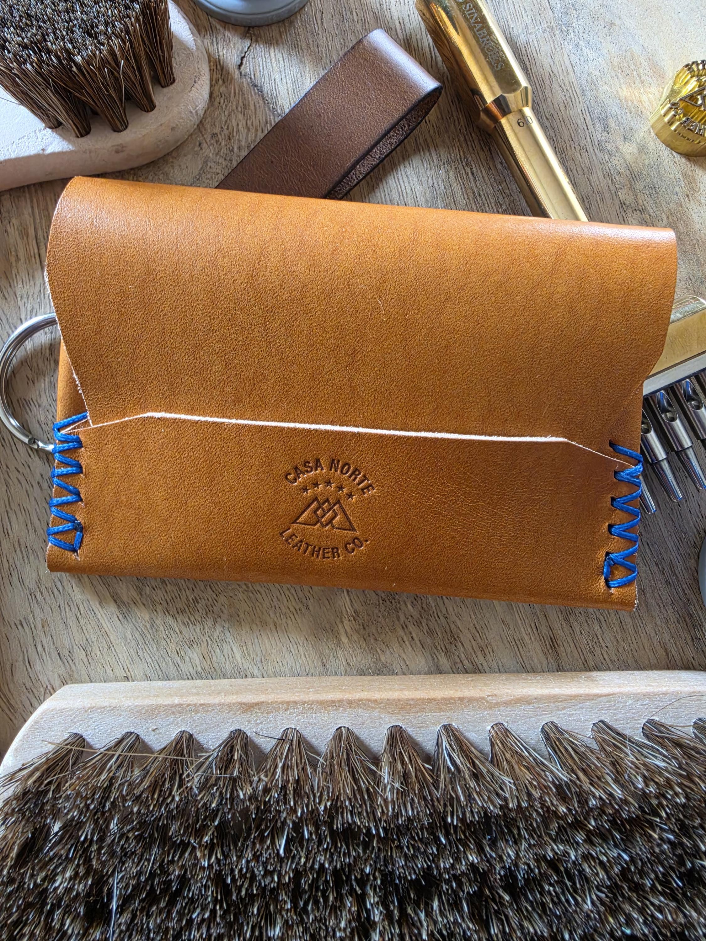 Sierra-Leather Minimalist Wallet  Full Grain Hand-Stitched Card Holder