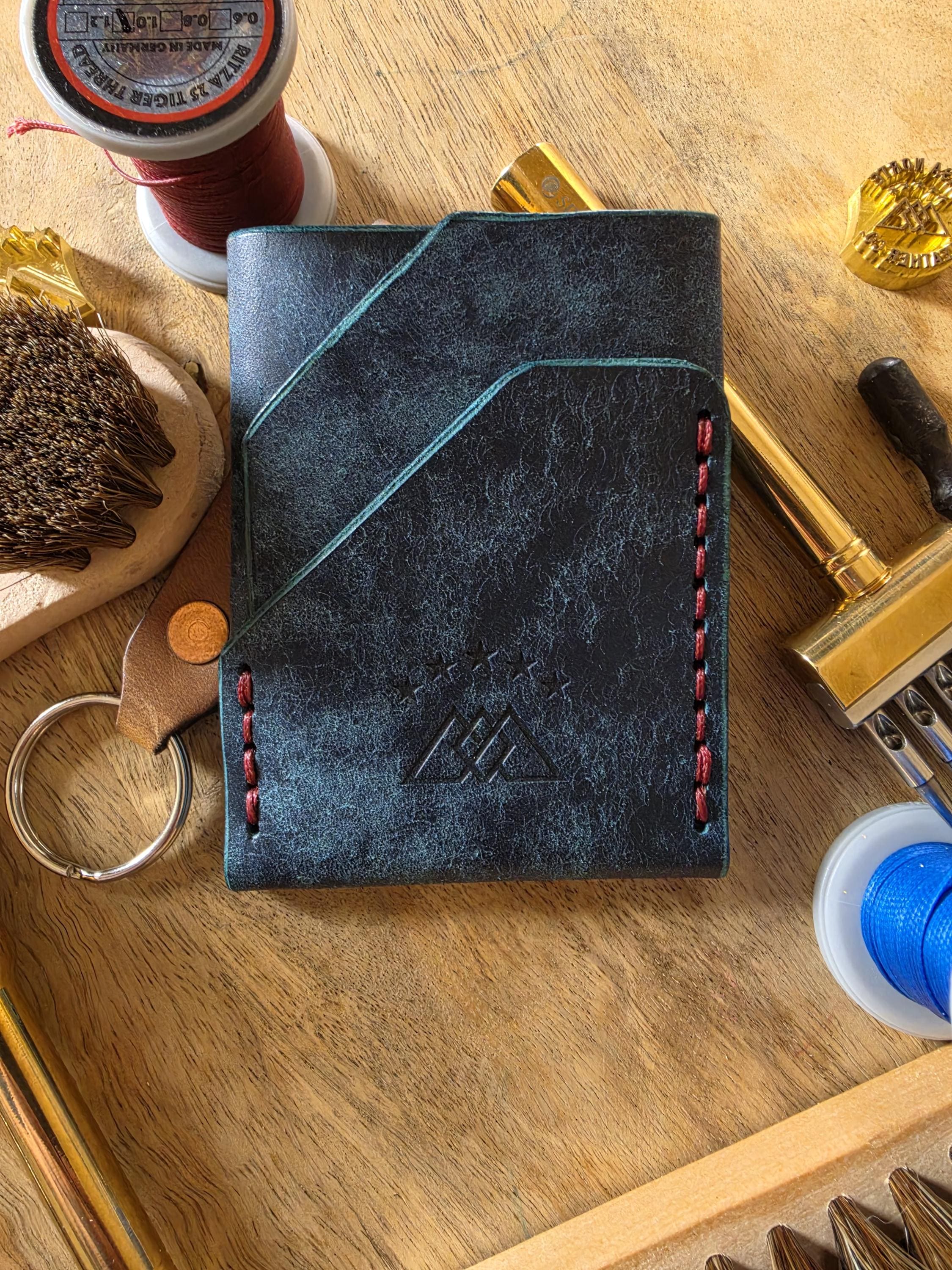 Desert  Handmade Minimalist Wallet  Hand Stitched- Pueblo leather