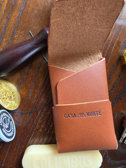 Mesa-Handcrafted Stitch-less Full Grain Leather Wallet  Minimalist USA Made Card Holder